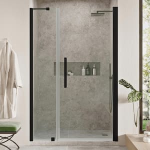 Pasadena 41-3/4 in. W x 72 in. H Pivot Frameless Shower Door in Black