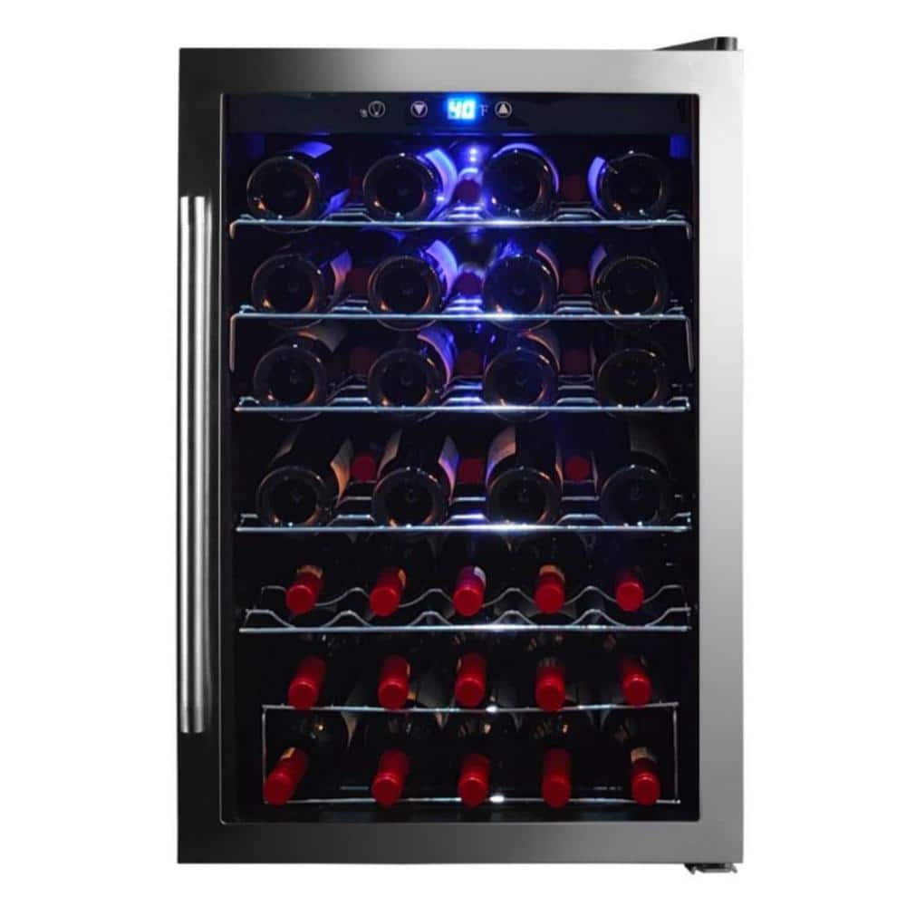 19.49 in wide Dual Zone 43-bottle Beverage and Wine Cooler in Stainless Ste