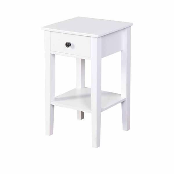 EPOWP 16.3 in. W x 12.6 in. D x 25.6 in. H White Linen Cabinet with a Drawer