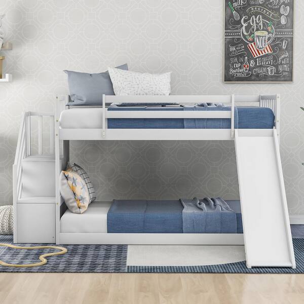 Qualfurn White Twin Over Bunk Bed, Bel Furniture Bunk Beds