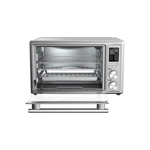 Galanz 26 qt. 1800-Watt Stainless Steel 6-Slice with Air Fry Digital Toaster Oven