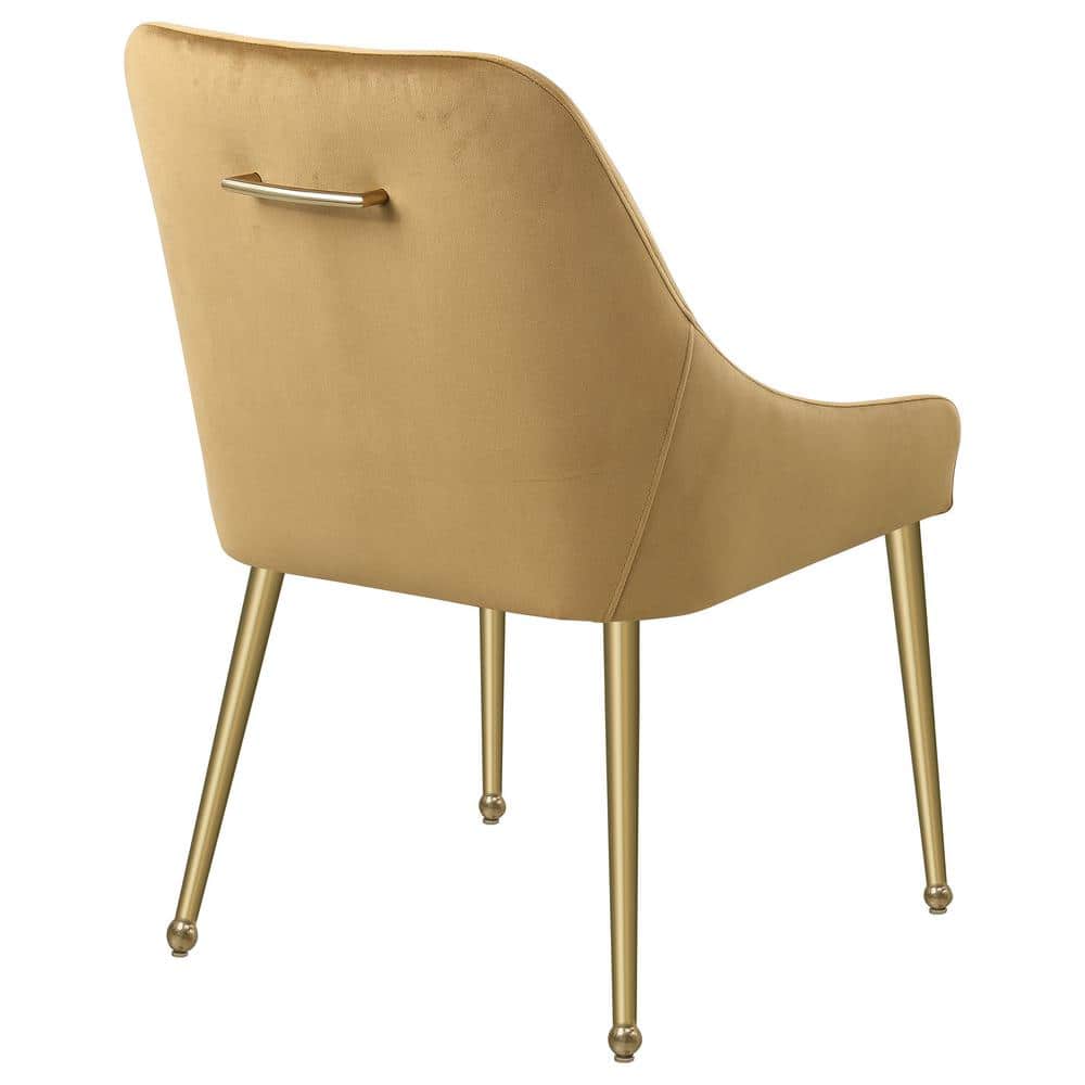 Navy Velvet Parsons Side Chair with Gold Metal Legs