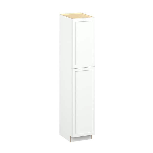 Emerson Pure White with Left door Pantry Reday to Assemble with 4 Adjustable Shelf (18 in. W x 90 in. H x 24 in. D)