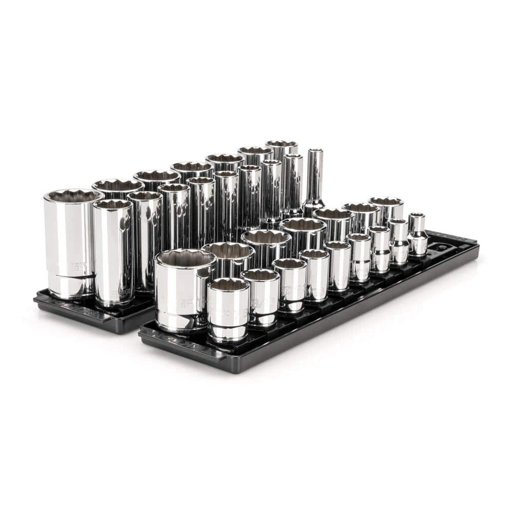 TEKTON 1/2 In. Drive 12-Point Socket Set With Rails (3/8 In.-1-5/16 In ...