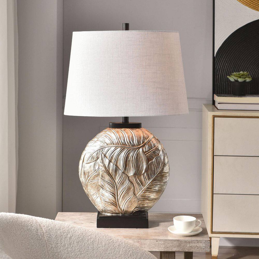 31 in. Pozega Silver Modern Table Lamp for Living Room with Gray Linen Shade price history on PriceWatchPro