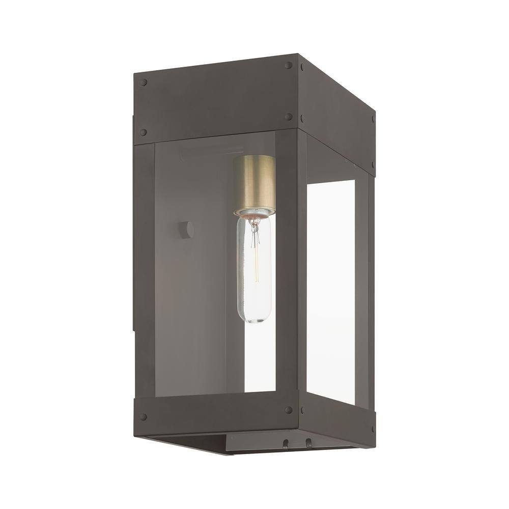Bronze and Antique Brass Outdoor Wall Lantern Sconce