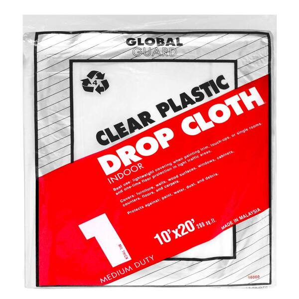 Premier 10 ft. x 20 ft. 1mil. Plastic Drop Cloth (24-Pack)