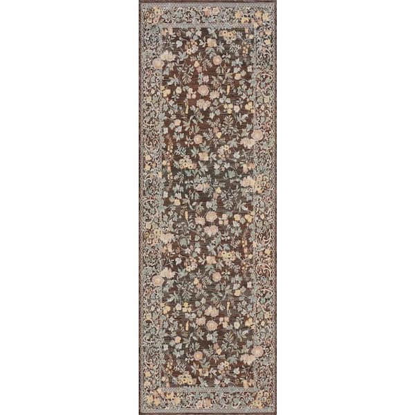 Selorae Transitional Brown 3 ft. x 8 ft. Outdoor Runner Rug