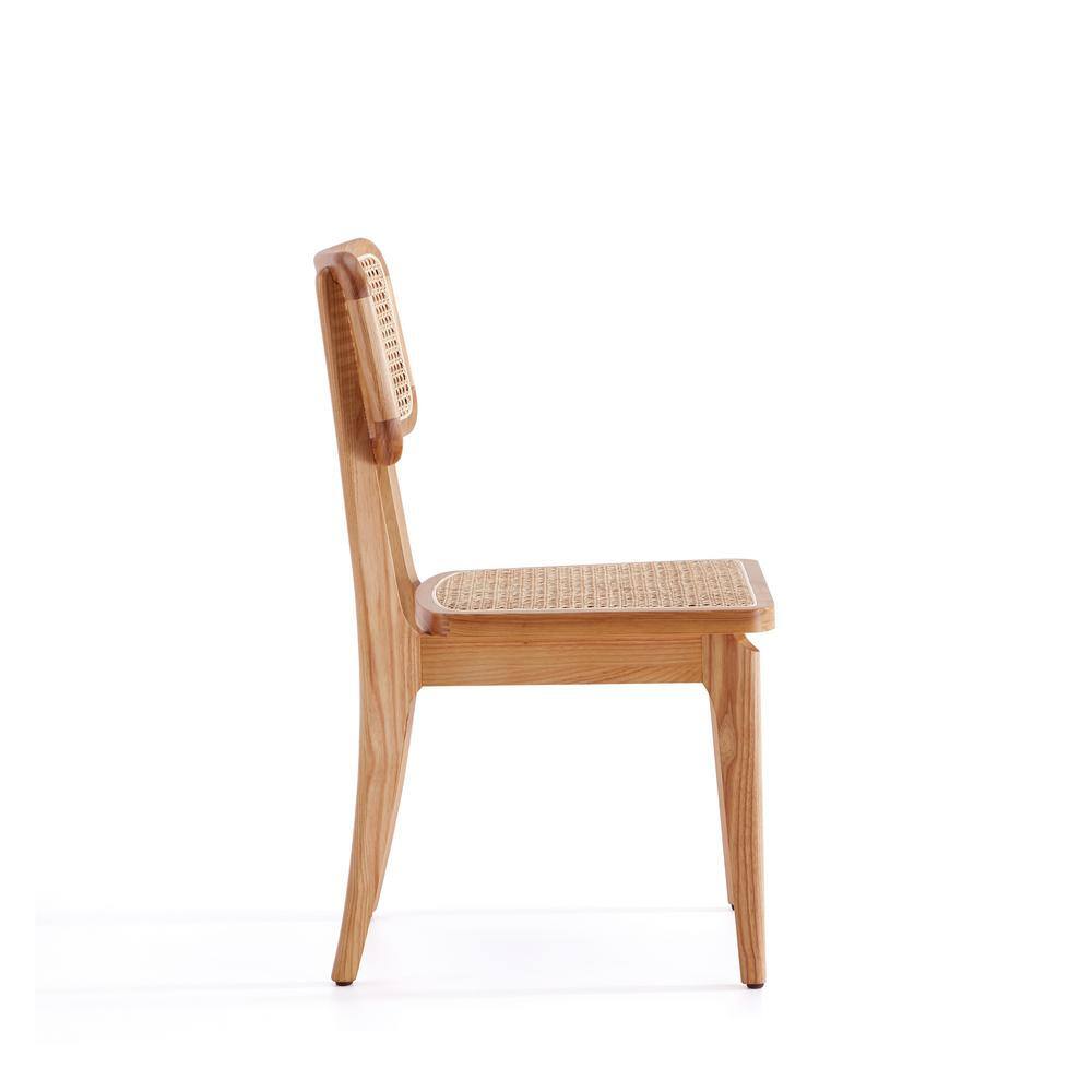 Giverny Natural Ash Wood and Rattan Armless Dining Chair