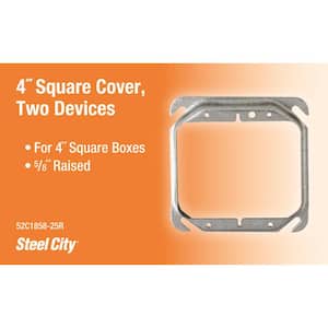 4 in. Square Box Mud-Ring 2 Device 5/8 RSD
