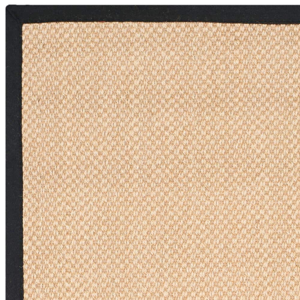 Maize and Black Hand-Knotted Sisal Area Rug, 4' x 6'