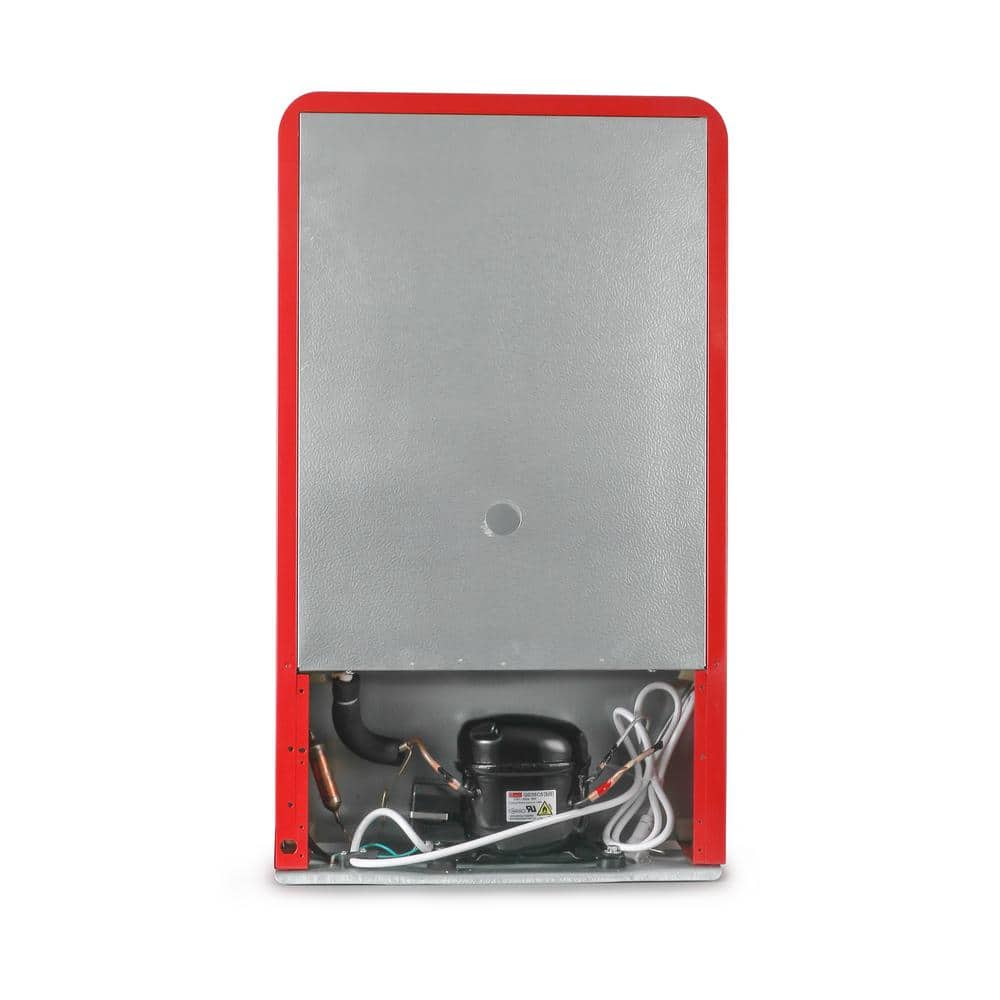 Retro Red Metal Mini Refrigerator with Freezer, 3.2 Cu. Ft.