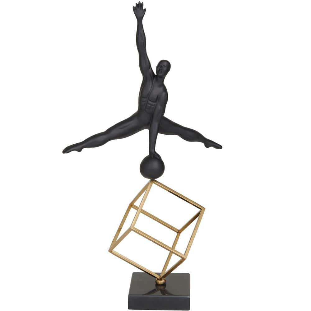 6 in. x 19 in. Black Marble Gymnast Sculpture with Gold Cube Base price history on PriceWatchPro
