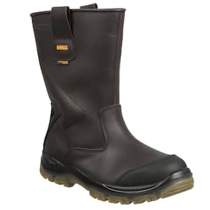 Men's Titanium Waterproof Wellington Work Boots - Steel Toe - Buffalo Brown Size 8(W)