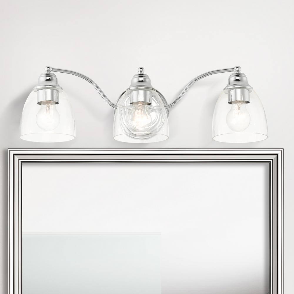 Montgomery Polished Chrome 3-Light Bathroom Vanity Sconce