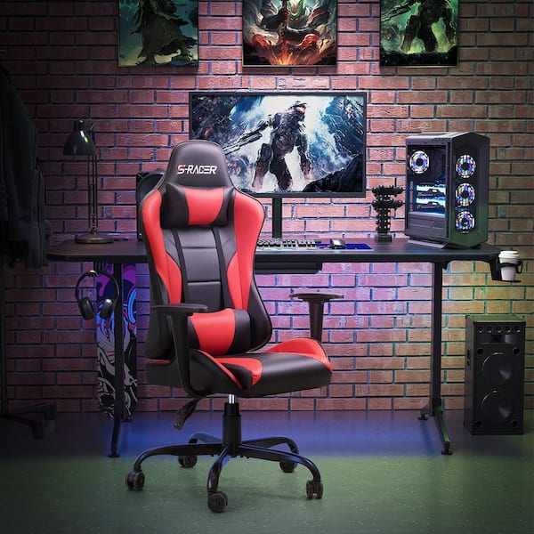  Devoko Ergonomic Gaming Chair Racing Style Adjustable Height  High-Back PC Computer Chair with Headrest and Lumbar Support Executive  Office Chair (Black/Red) : Home & Kitchen