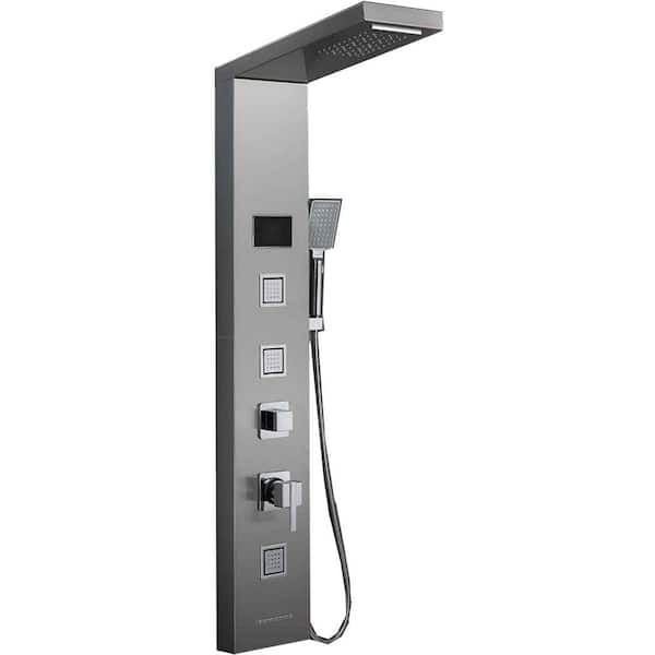 Unbranded Roxy 7.8 in. W 3 Jet Shower Tower in Brushed Stainless Steel 16GS-36262