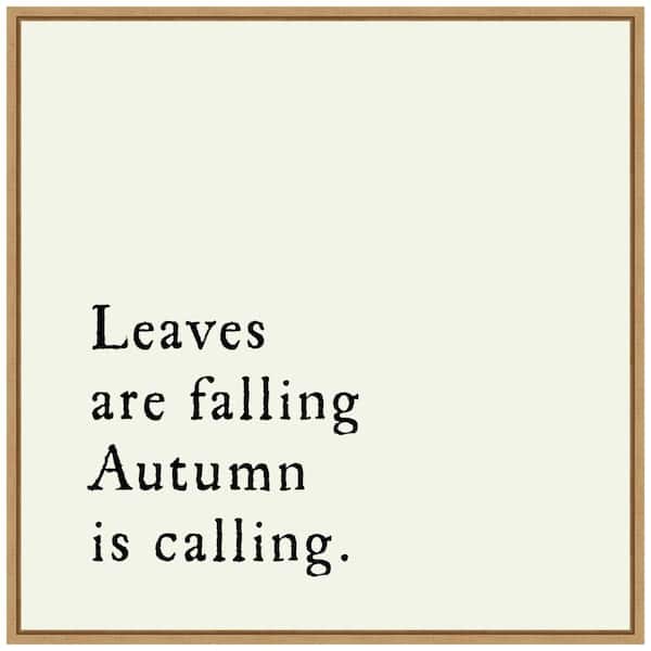 Amanti Art 22 in. Leaves Are Falling Fall/Thanksgiving Framed Canvas Box Wall Art