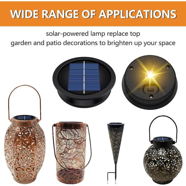 Misopily 3.2 in. Warm White LED Waterproof Solar Light