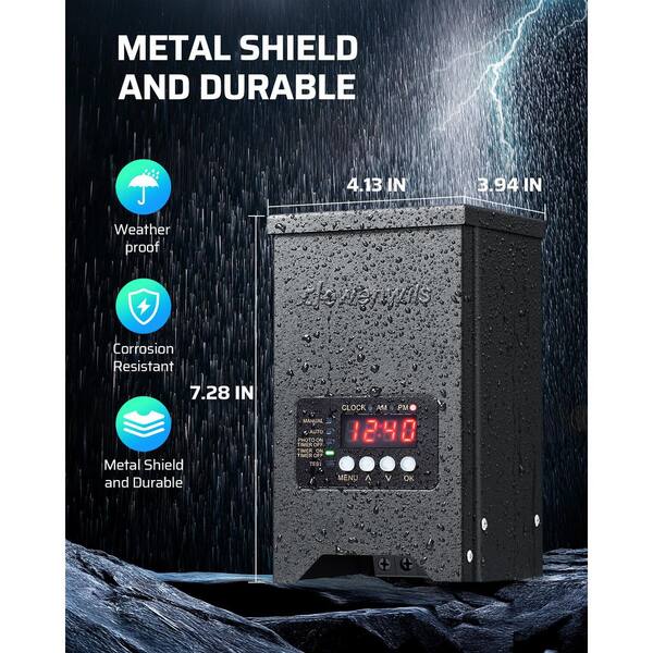 DEWENWILS Low Voltage 200-Wattage Metal Outdoor Landscape