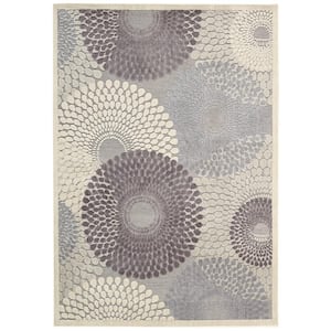 Graphic Illusions Grey 5 ft. x 7 ft. Geometric Modern Area Rug