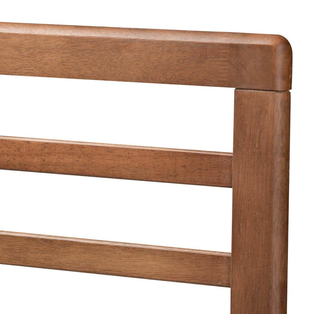 Walnut Brown Full Size Wood Slat Headboard