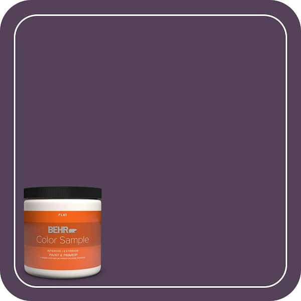 BEHR PREMIUM PLUS 8 oz. #S-H-680 Purple Bloom Flat Interior/Exterior Paint & Primer Color Sample