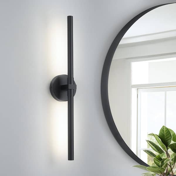 23.44 in. 2-Light Black Integrated LED Bathroom Vanity Light Bar