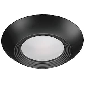 5 in./6 in. Disk Light Kit with Black Trim Option Integrated LED Recessed Light Trim 3000K Soft White (6-Pack)