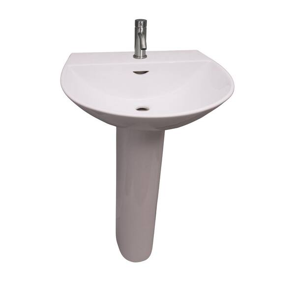 Barclay Products Reserva 600 22 in. Pedestal Combo Bathroom Sink for 8 in. Widespread in White Barclay Products Reserva 600 22 in. Pedestal Combo Bathroom Sink for 8 in. Widespread in White
