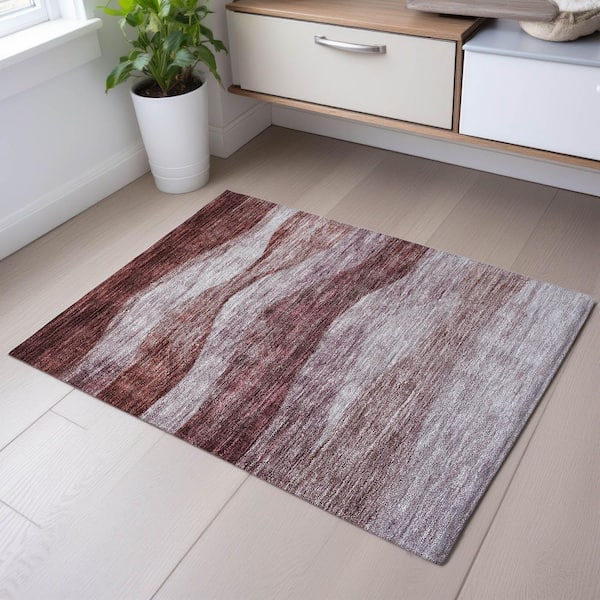 Mayfield Premium Machine Washable Abstract AMF1141 Blush 2 ft. x 3 ft. Area Rug