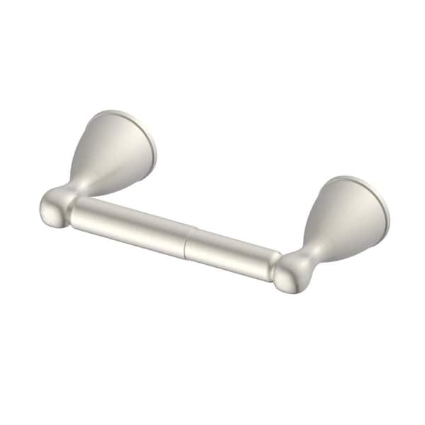 Alima Traditional Wall Mounted Spring Double Post Toilet Paper Holder in Brushed Nickel Finish