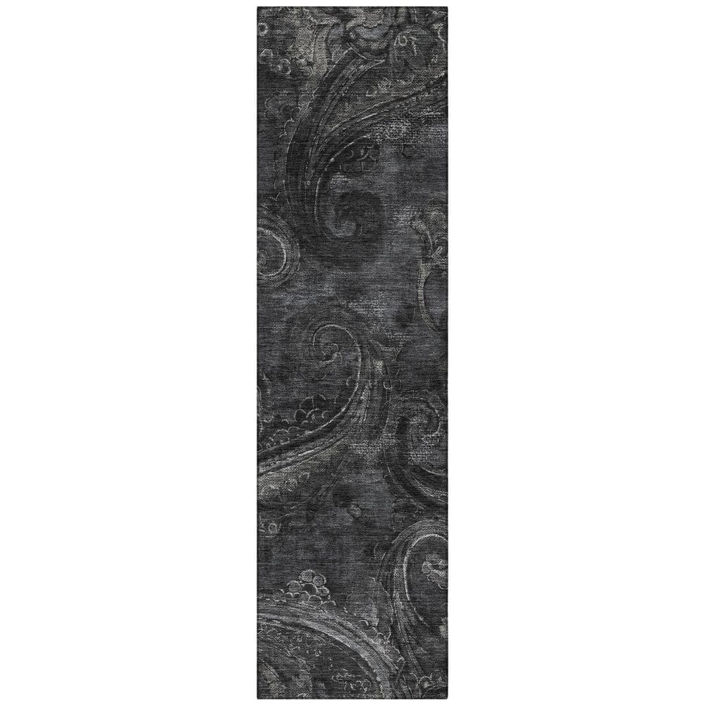 Chantille Machine Washable Indoor/Outdoor Abstract ACN2748 Charcoal 2 ft. x 7 ft. Runner Rug price history on PriceWatchPro