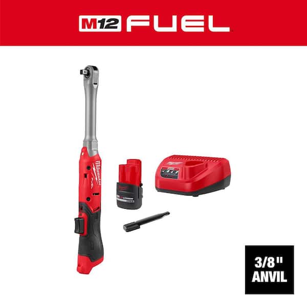M12 FUEL 12V Lithium Ion Brushless 3/8 in. Drive Extended Reach Cordless Ratchet Kit