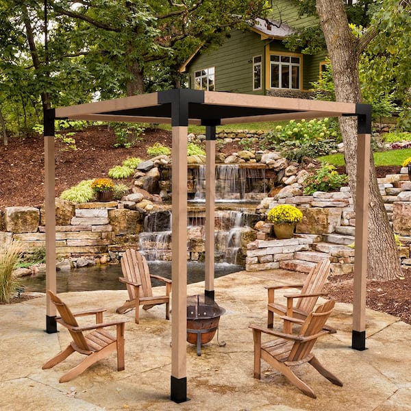 5-Way Woodwork DIY Pergola Brackets Kit, Elevated Wood Stand Kit with  Powder-Coated Steel, Including 5-Way Corner Bracket & Post Anchor Base