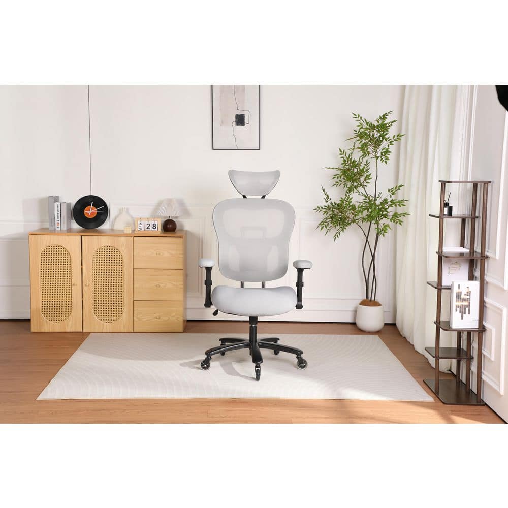 Mesh Adjustable Height Lumbar Support Reclining Swivel Upholstered Ergonomic Office Chair in Grey with Adjustable Arms price history on PriceWatchPro