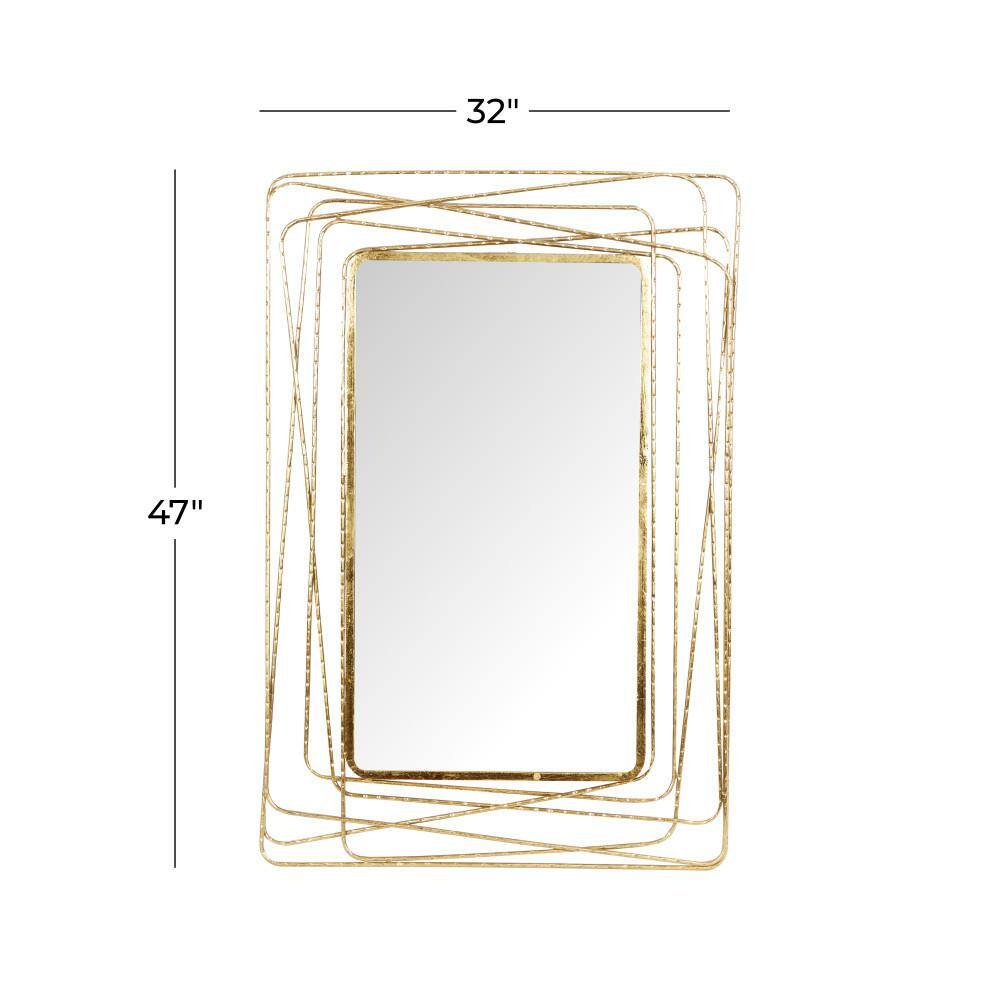 Modern Full Length Polished Gold Rectangular Wall Mirror