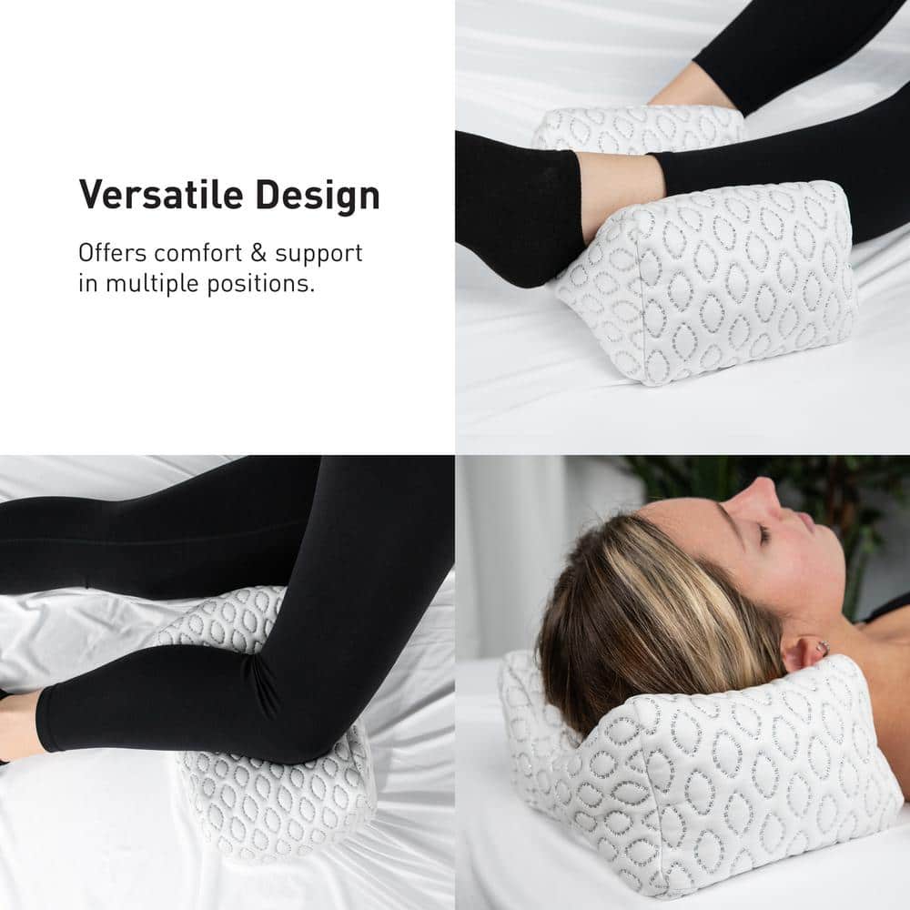 Travel Size White Memory Foam Cooling Knee Pillow