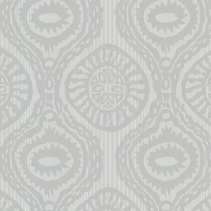 Marrakech Grey Medallion Stripe Paper Strippable Roll (Covers 56.4 sq. ft.)
