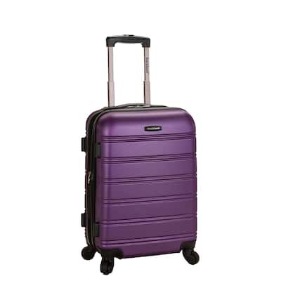 purple luggage