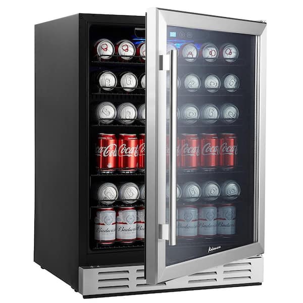 Kalamera 24 In Built In Single Zone Beverage Refrigerator With 170 Can 12 Oz Beverage Krc 150bv The Home Depot