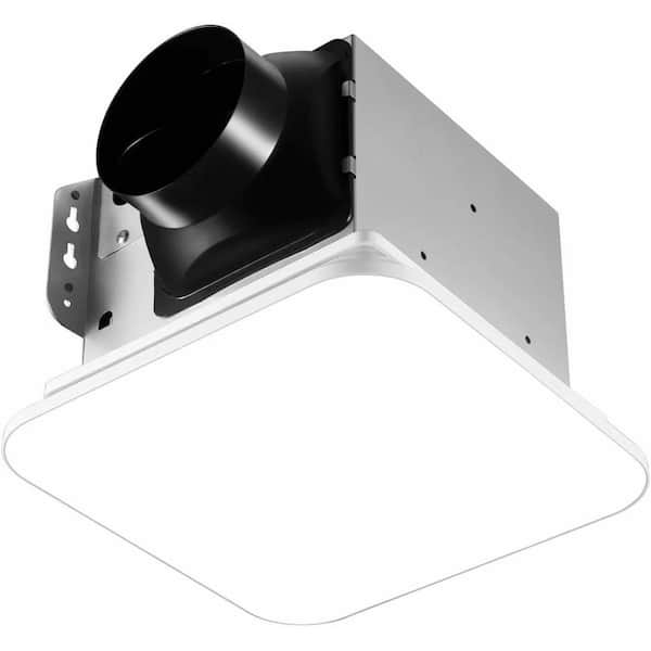110 CFM Ceiling Mount Bathroom Exhaust Ventilation Fan with 3-Color Light and Matel Housing, White Plastic Grille