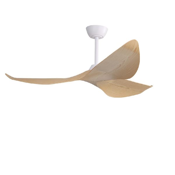 CIPACHO 52.1 in. Indoor Natural Plus White Ceiling Fan with 6-Speeds Reversible DC Motor for Living Room or Home