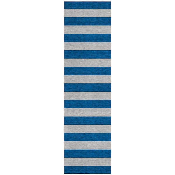 Ivory and Blue Striped Indoor Outdoor Area Rug Ivory and Blue Striped Indoor Outdoor Area Rug