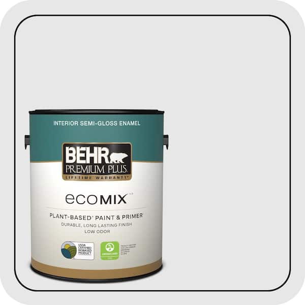 1 gal. #PR-W09 Nimbus Cloud Semi-Gloss Enamel EcoMix Plant-Based Interior Paint & Primer
