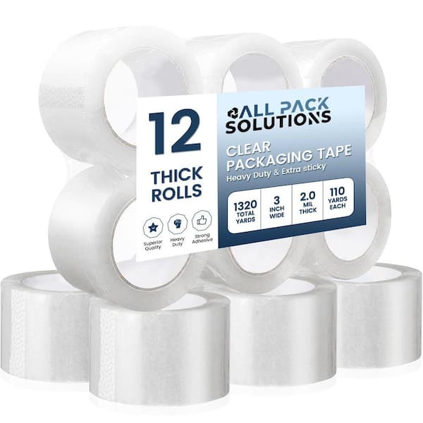 3 in. x 110 yds. Clear Heavy Duty Shipping Packaging Tape with 3 in. Core (12-Pack)