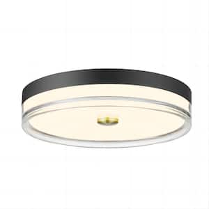 16 in. 1-Light Brushed Nickel Integrated LED Flush Mount Ceiling Light Dimmable 3000K-6500K 5CCT Selectable