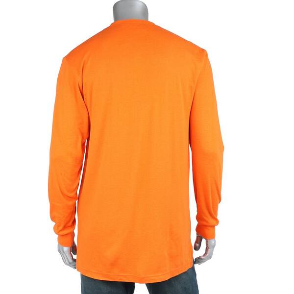 PIP Men's X-Large Orange Cotton AR/FR Long Sleeve T-Shirt, 10.6
