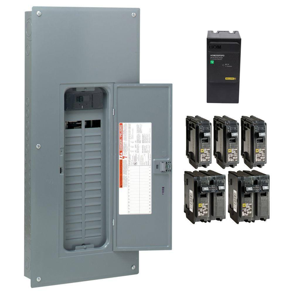 Square D Homeline 200 Amp 30-Space 60-Circuit Indoor Main Breaker Qwik ...