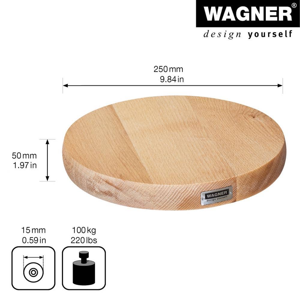 Beech Wood Round Plant Caddy with No-Show Swivel Casters
